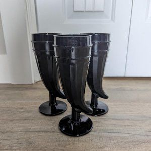 Black Glass Horns - Set of 3